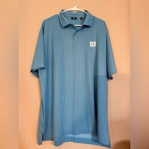 FootJoy Men’s Unique Geometric Pattern Blue Polo Shirt